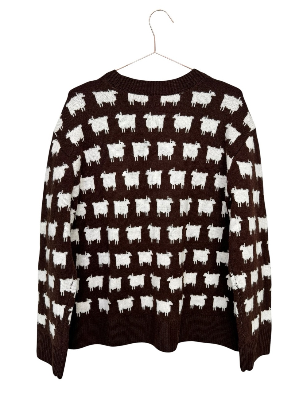 NEW Rowing Blazers Warm and Wonderful Oversized Wool Sheep Sweater Brown Large - Picture 5 of 9
